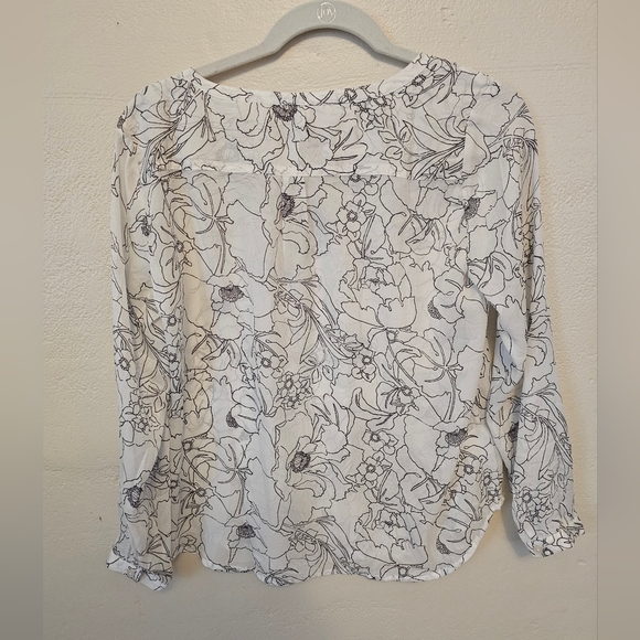 LOFT Sheer Floral  Blouse - Picture 3 of 4